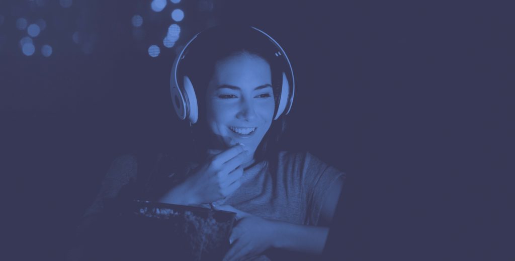 Television Viewer eating popcorn