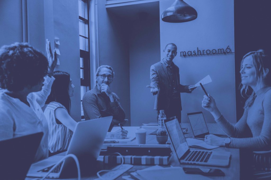 People in office meeting