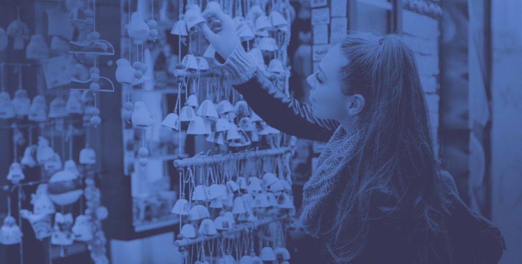Woman shopping for holiday decorations