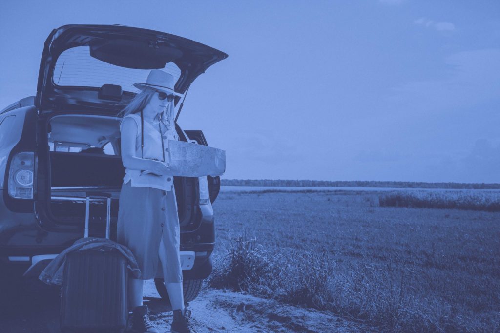 traveler with map